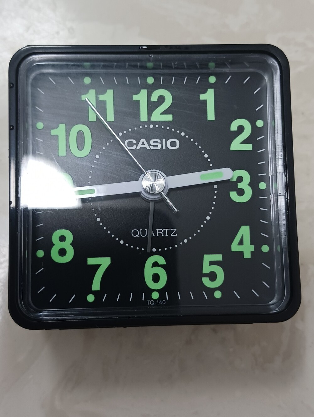 fully functional Casio black square alarm clock